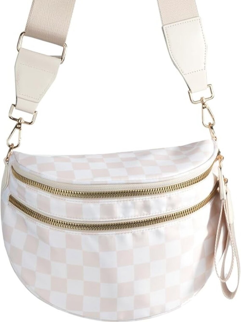 Spacious Checkered Nylon Crossbody Bag Bum Bag Handbags for Women | Checkered cr